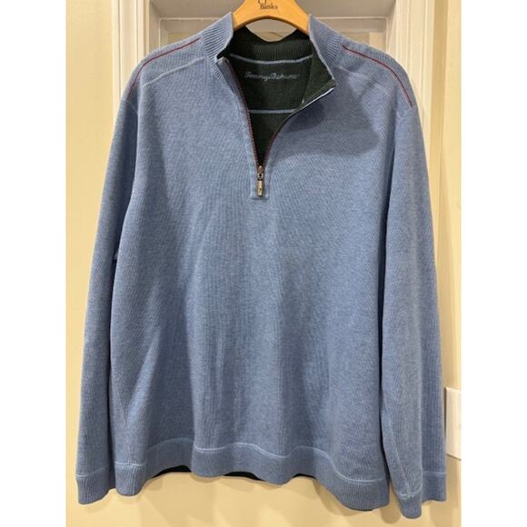 Tommy Bahama Reversible 1/4 zip pullover - Picture 1 of 2